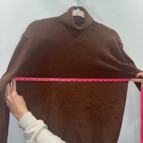 Massimo Dutti Wool Cashmere Blend Brown Turtleneck Sweater Size Large - Picture 13 of 13